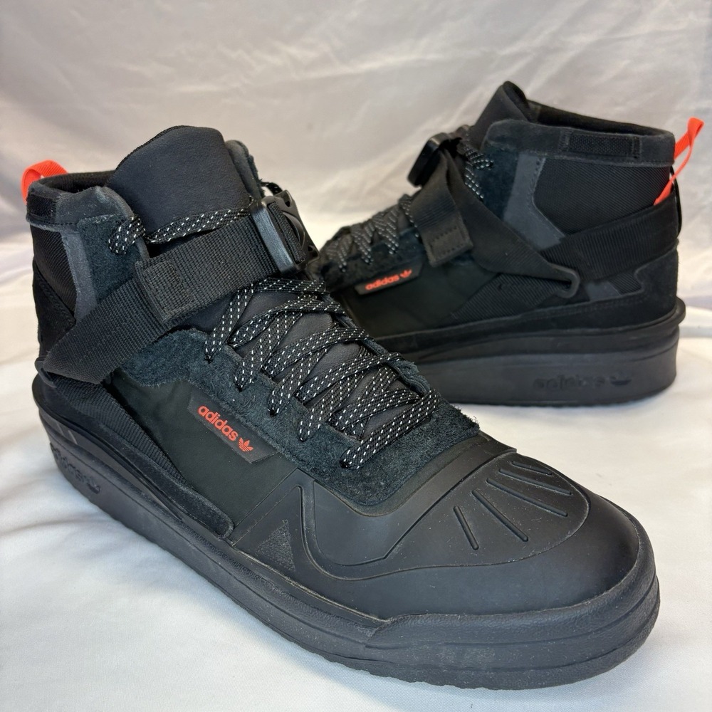 Adidas Forum Hi Gore-Tex GTX Q46363 Core Black Solar Red Men's Sneakers SZ 9.5